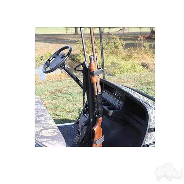 Universal Golf Cart Hunters Stand Up Two Gun Rack - WHEELZ Custom Carts