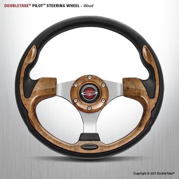 Wood Doubletake Pilot Golf Cart Steering Wheel and Adapter