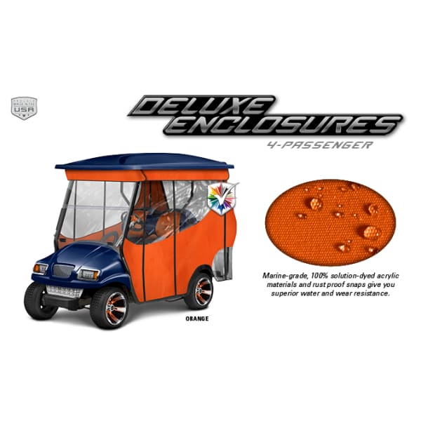 Yamaha DRIVE Doubletake Deluxe Four Passenger Golf Cart Enclosure - Choice of 20 Colors