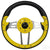 Yellow 13" Aviator Golf Cart Steering Wheel with Adapter Hub